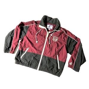 Texas A&M Aggies Vintage  LogoAthletic Hooded Windbreaker TAMU College Zip-Up XL